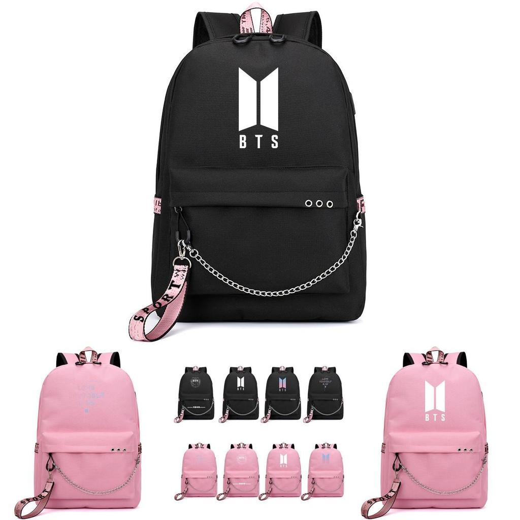Zaino Kpop Bts Bangtan Boys Tela Zaino Scolastico Con Porta Usb E Design Elegante