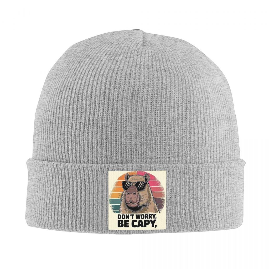 Cute Capybara Be Cappy Warm Knitted Cap Winter Knit Bonnet Hat Skullies Beanies Hip Hop Caps for Unisex