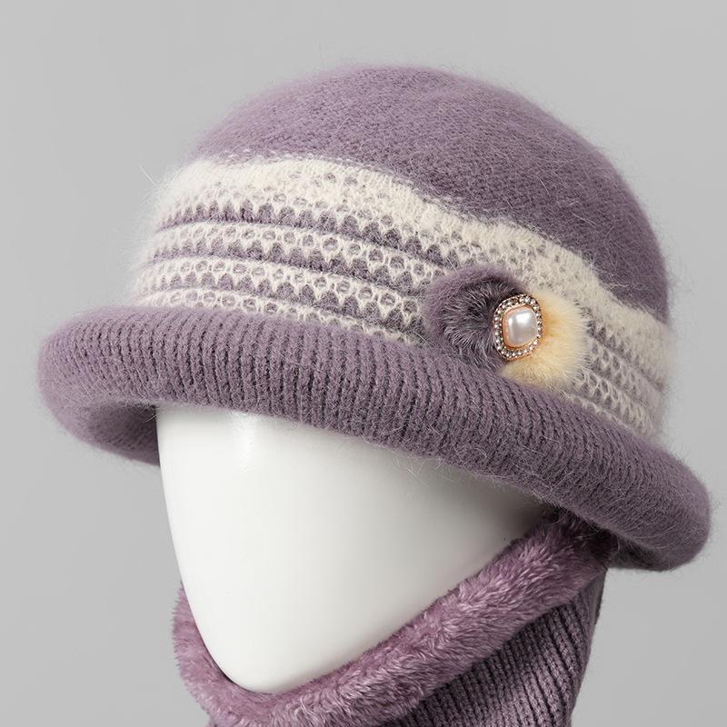 Hat women's winter new mother-in-law hat fleece warm wool hat