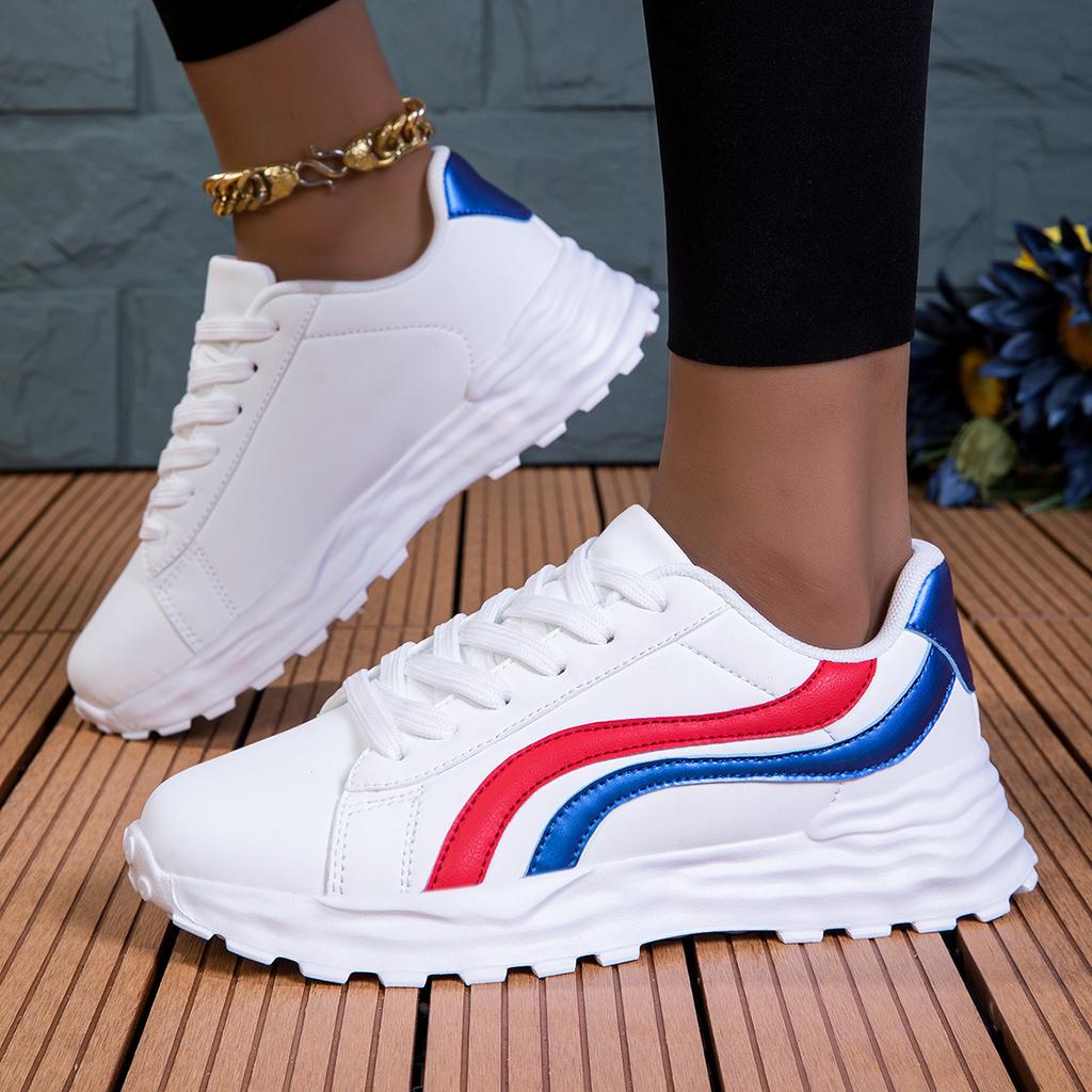TUINANLE Sneakers Women Punk Board Shoes Breathable Flat White Shoes