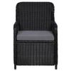 VidaXL 2 pcs Chaises d'extérieur avec coussins Résine tressée Noir