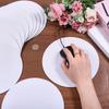 GLOBLELAND White Round Mouse Thermal Transfer Bulk Pack for and Home Use 50-Pack Pads, Printable, 20x20cm, Washable, Available, Non-Slip, Laptops,