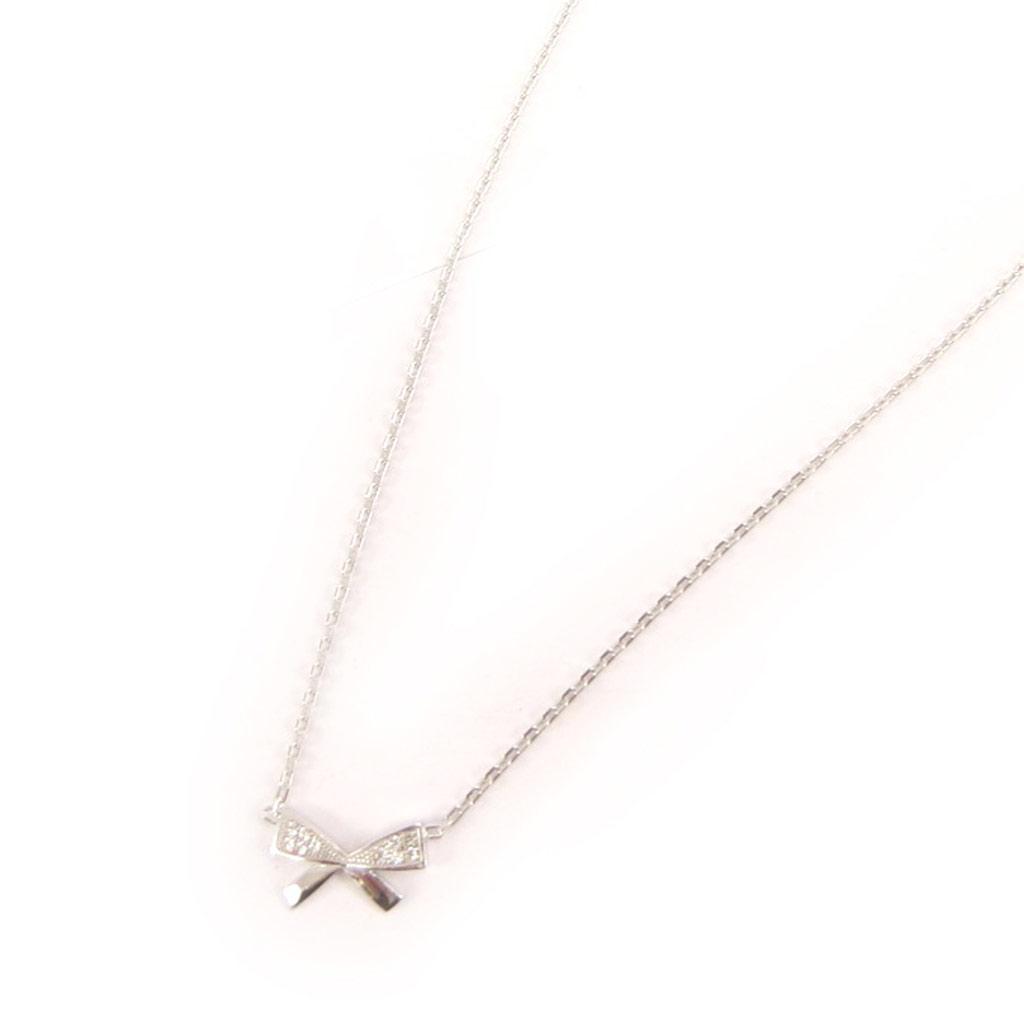 Altesse [L0161] - Silberkette 'Romantischer Knoten' Weiß
