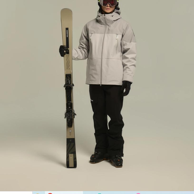 Salomon Color Block Hooded Zip Long Sleeve Down Jacket Women outerwear Gray LC2699600