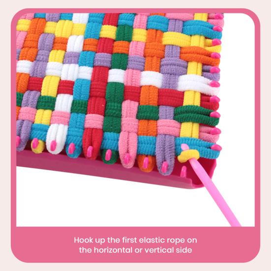 1 Set Webstuhl-Set mit Häkelnadel in Regenbogenfarben, für Anfänger, DIY-Kunsthandwerk, Topflappen, Handwebwerkzeuge, Geschenk für Kinder, Mädchen, Erwachsene