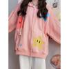 Sweatshirt Zip Hoodie Y2k Streetwear Loose Vintage Clothes Tops Harajuku Jacket Casual Gothic Oversized Cartoon Patchwork Top