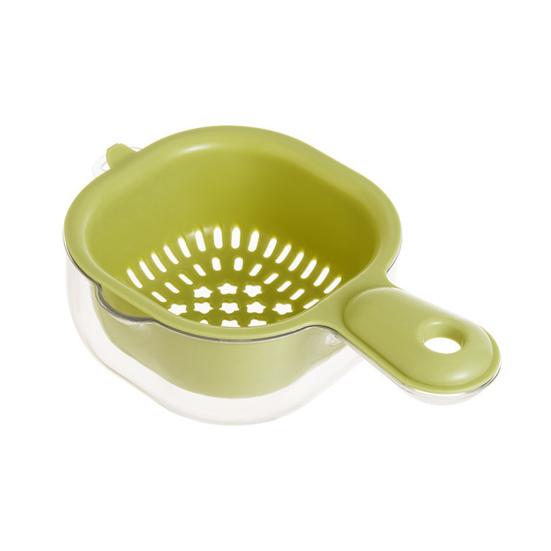 Dual-Layer Drain Basket with Ergonomic Handle Large Capacity BPA Free Multi-Purpose Fruit