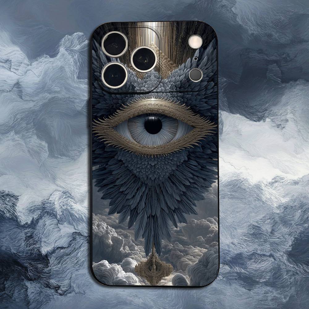 Illuminati Kunst Auge Okkult Hülle Für iPhone 15,17,16,12,14,13,11,Plus,Pro Max,XS,X,Mini,8,7,XR,SE,Weiches Silikon Schwarz