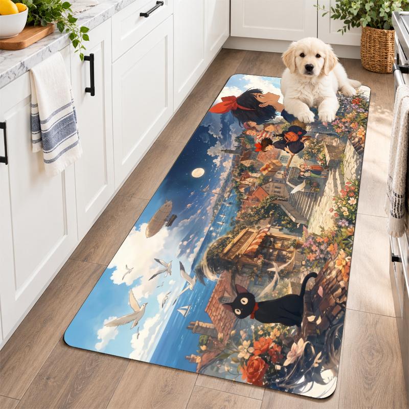 Flannel Kitchen Mat Kiki's Delivery Service Jiji Soft Area Rug Non Slip Floor Carpet Home Decoration