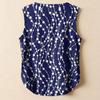 Women's Casual, Loose-Fitting, Printed, Sleeveless Linen Blouse