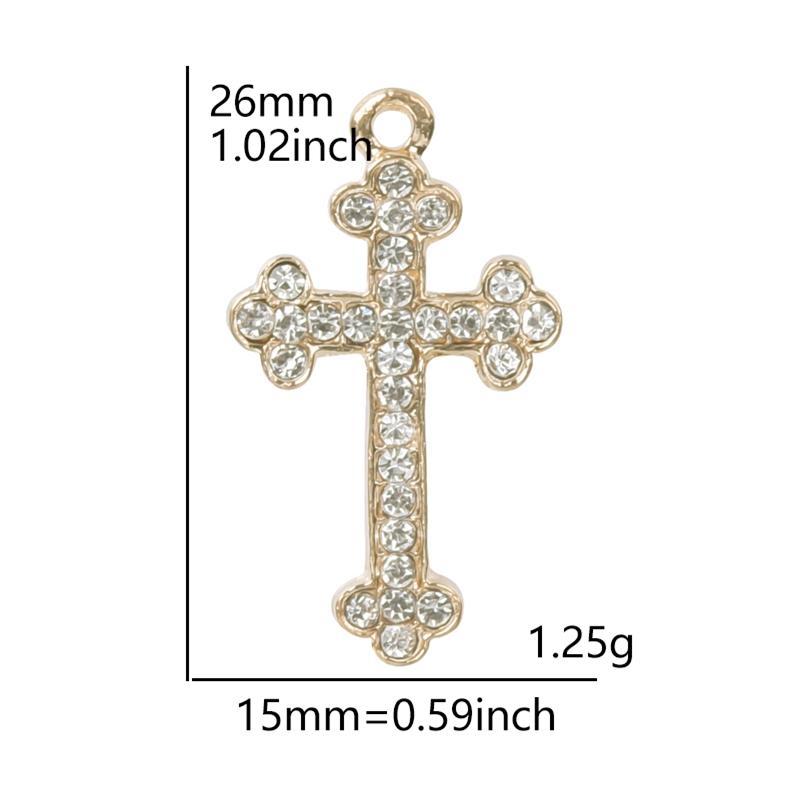 5pcs Rhinestone Cross Pendant Charms For Jewelry Making Supplies DIY Necklace Christ Accessories Crystal Charm Handmade Material