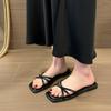 Summer Women's Flat Slippers Breathable Hollow Cross Design Female Outdoor Beach Slides Large Size Casual Street Ladies Shoes