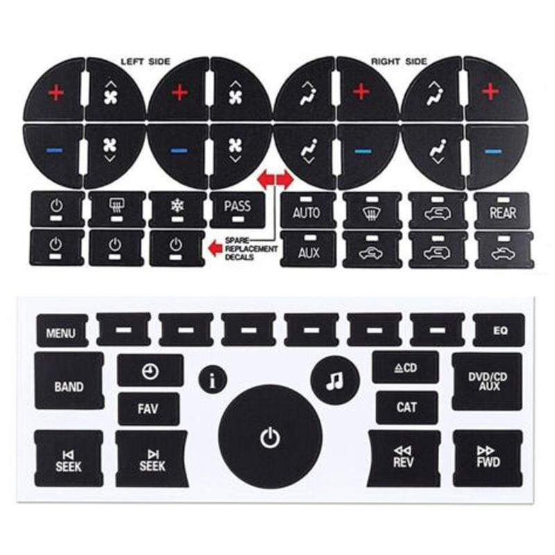 Car Radio Dashboard Control Button Repair Decals Decorative Sticker A/C Button Sticker Interior Decor for GMC Chevrolet Accessor