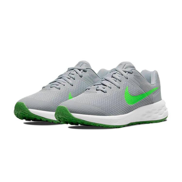 Nike Revolution 6 GS Light Smoke Grey Green Strike Kids Sneakers Dark-Smoke-Grey Chrome DD1096-009