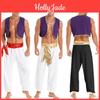 Costume da Principe Arabo per Uomo Halloween Cosplay Abiti Eleganti Gilet Con Pantaloni a Culotte