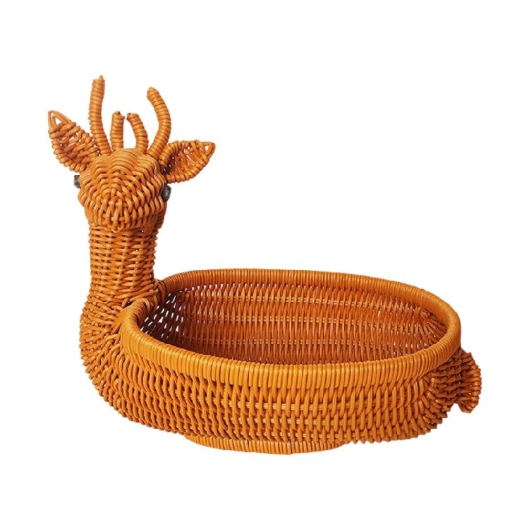 

Practical Deer PP Handwoven Container For Storing Fruits Nut And Other Household Goods big deer