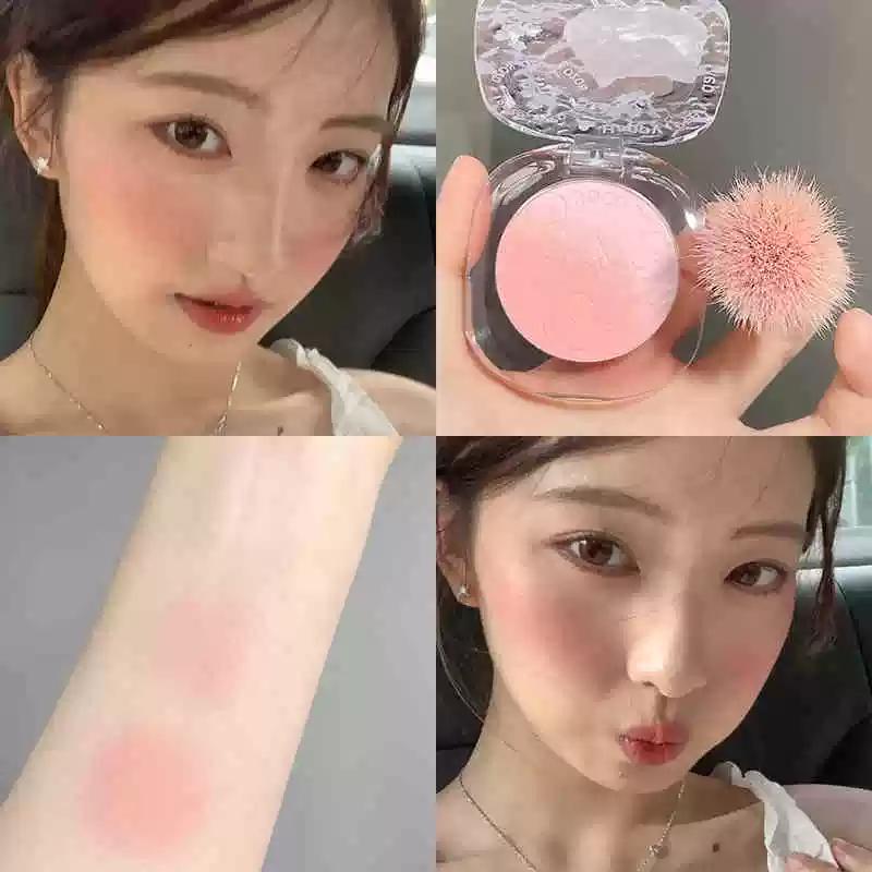 Two-Tone Gradient Blusher Plate Sun-Drying Red Cream Matte Highlight Repair Three-in-One Chin Purple Chin Blue Expansion Color Contractive Color