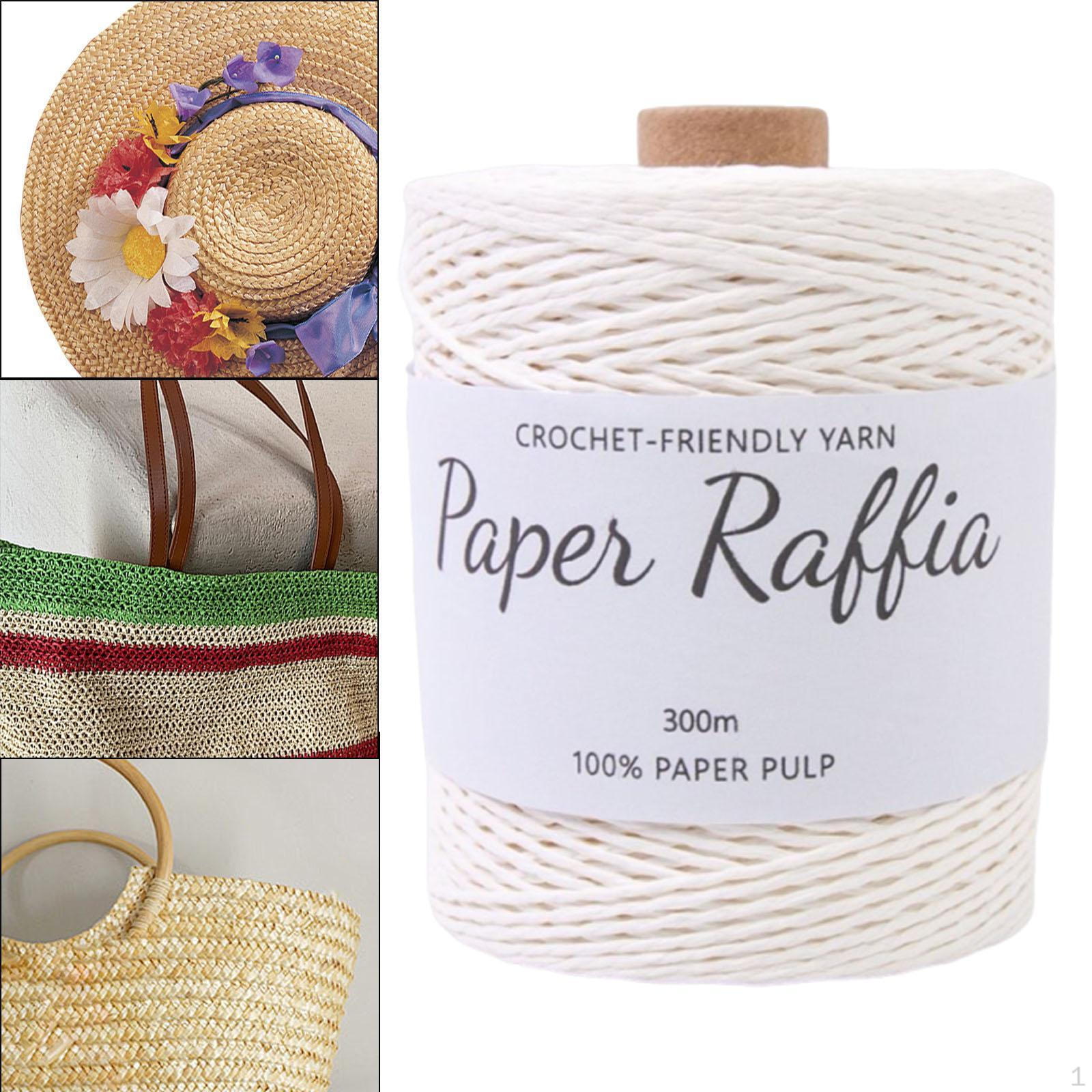 

1,5 мм рафия бумажная пряжа 328 ярдов для вязания сумок и летних аксессуаров White