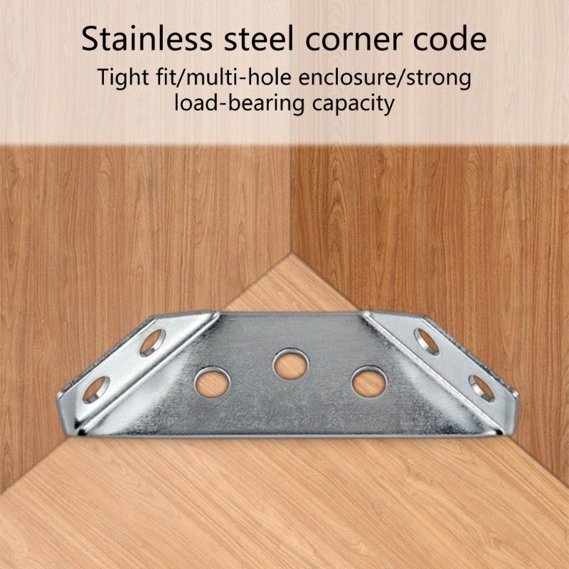 10Pcs Stainless Steel Furniture Corner Connector Shelf Brackets Cabinet Support Fixing Frame Corner Brace Enduring