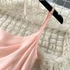 Socialite Sle Vacation Skirts Sexy Square Collar Slim fit Mid-Length Design Sense Frill Big Hemline Sling Dress Women