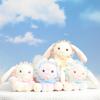 Lovable Pink And Green Plush Rabbit Doll Keychain Adorable Soft Toy Decoration