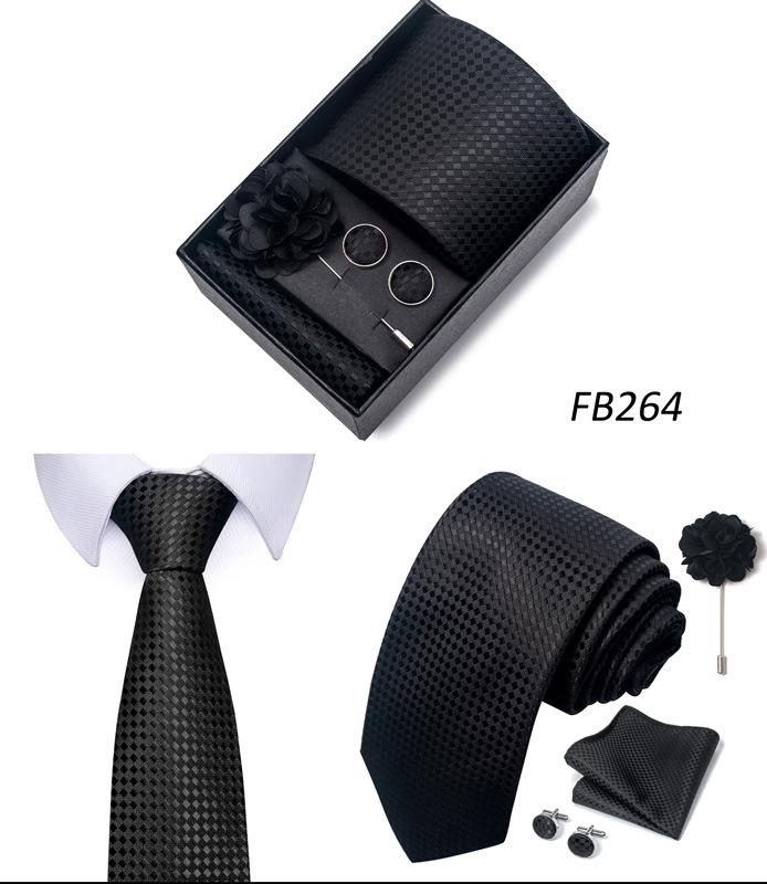Herren Formale 8cm Krawatte Sechsteiliges Geschenkbox-Set für Bräutigam und Geschäftliche Anlässe