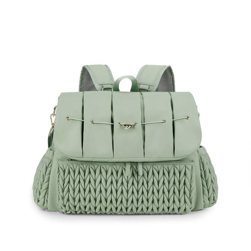 

Large Capacity Polyester Diaper Bag - Insulated Waterproof Tote for Travel, Quilted Backpack & Shoulder Mommy Bag Baby Carrier зелёный