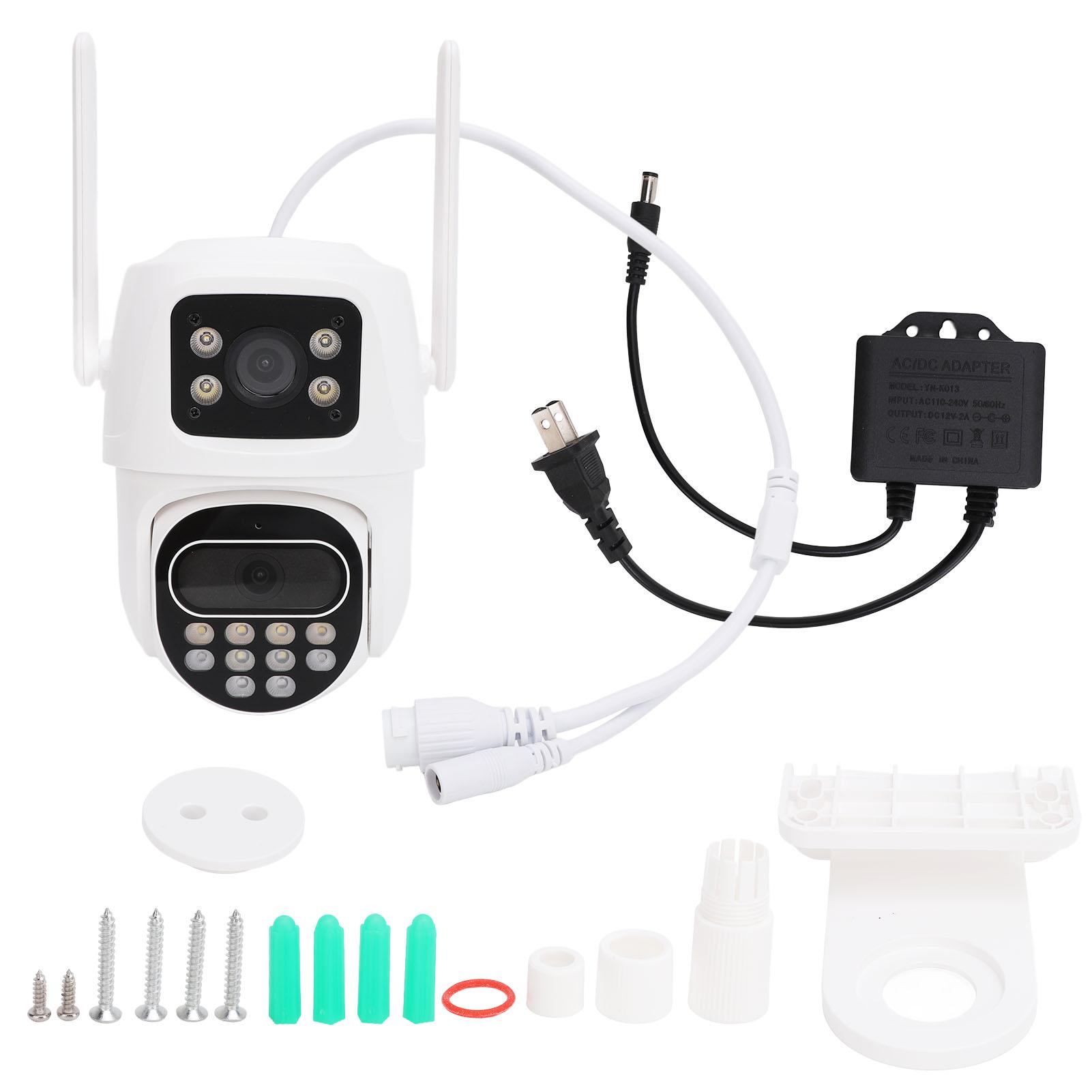 

Security Camera Outdoor Dual Lens Surveillance Camera 2.4G Wifi Night Vision Motion Detection 2 Way