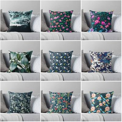 Pillow Case Cushion Covers Autumn 45X45Cm Nordic Dark Pattern 40X40Cm 50X50 60X60Cm Modern Living Room Sofa Bed Home Decoration