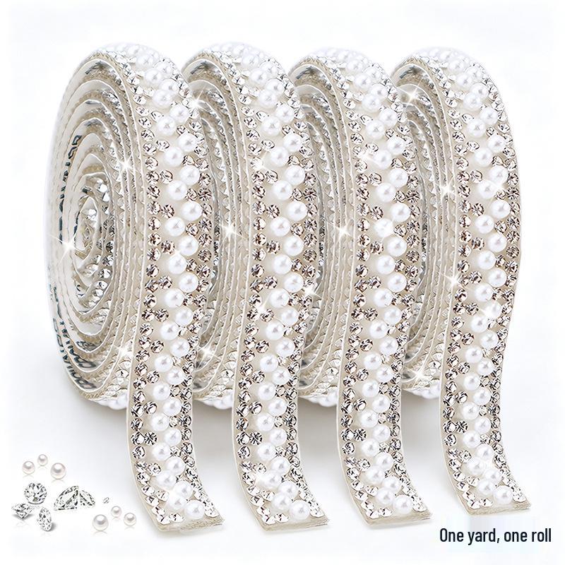Self-Adhesive Pearl & Rhinestone Decorative Diamond Sticker Set for Clothing Accessories