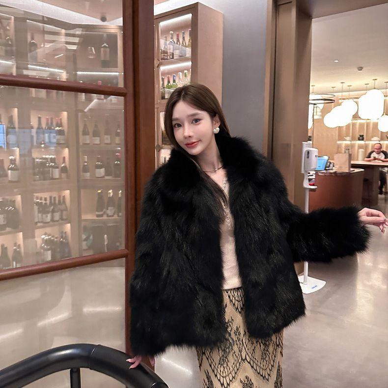 Imitation fox hair artificial fur winter coat light warm thickened short wool coat