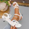 Fashion Fashion Hot Thin Heel Dress Shoes Woman 2025 Summer Strap PartyWhite Ankle Strap High Heels Sandals for Women Sandalias Mujer