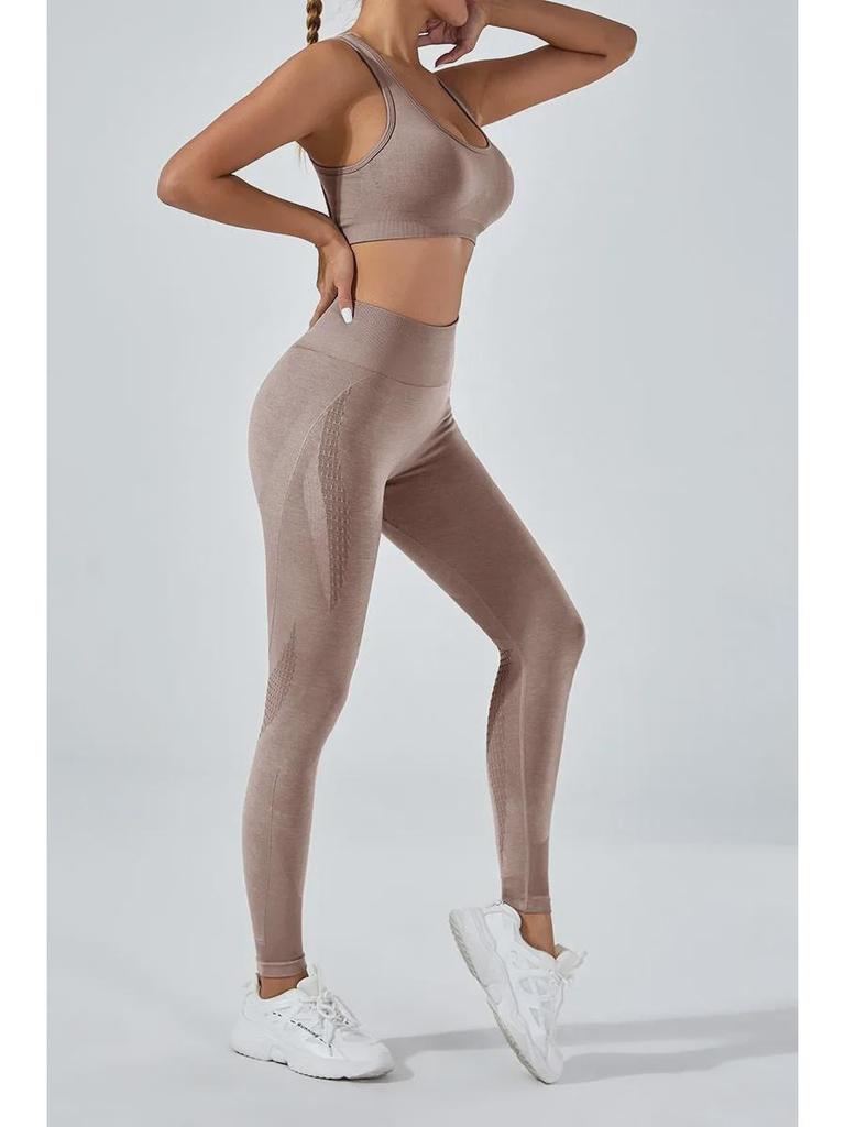 Kationische nahtlose schnelltrocknende Yogahose - Hohles Design für Outdoor-Training