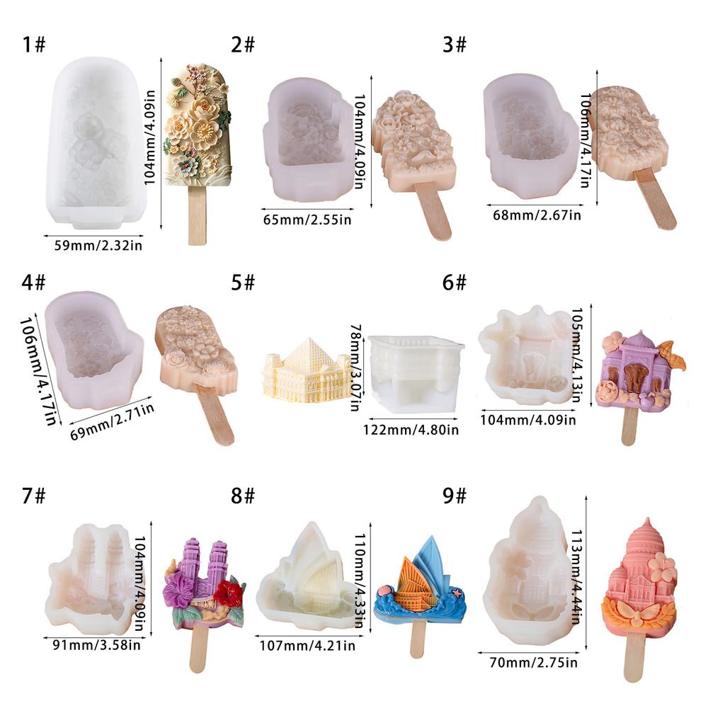 Silicone Popsicles Maker Flower Shape Popsicles Molds Ice Cream Molds Silicone Texture Dessert Supplies for Dessert