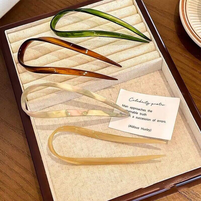 2023 Ny vintage U-formede hårnåler Utsøkt acetat hårklemme Mote gjør-det-selv-hårgrep Barrettes For kvinner Hårtilbehør Hodeplagg