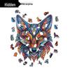 HOOLOOG Handmade Totem Fox Cross-Stitch Wooden Puzzle and Decorative Painting Gift