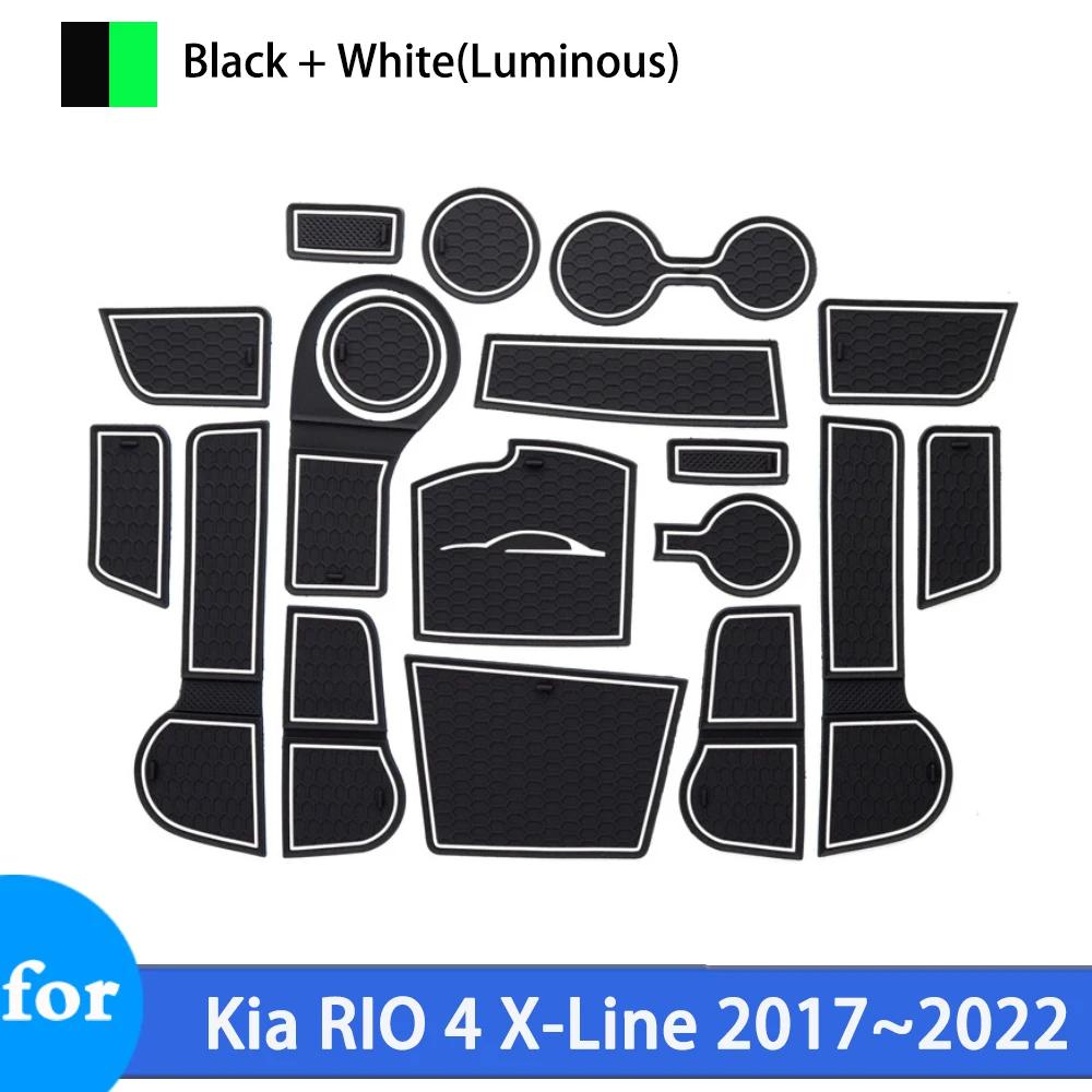 Tapete de Encaixe Antiderrapante para Kia Rio 4 Tonic X-Line FB UC 2017 2018 2019 2020 2025 2025 Tapetes Antiderrapantes para Carro Acessórios de Interior com Ranhuras
