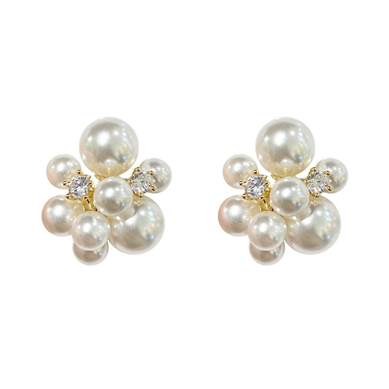 Elegant Romantic Unique Pearl Stud Earrings For Woman Korean Jewelry Party Girl's Lady Temperament Accessories