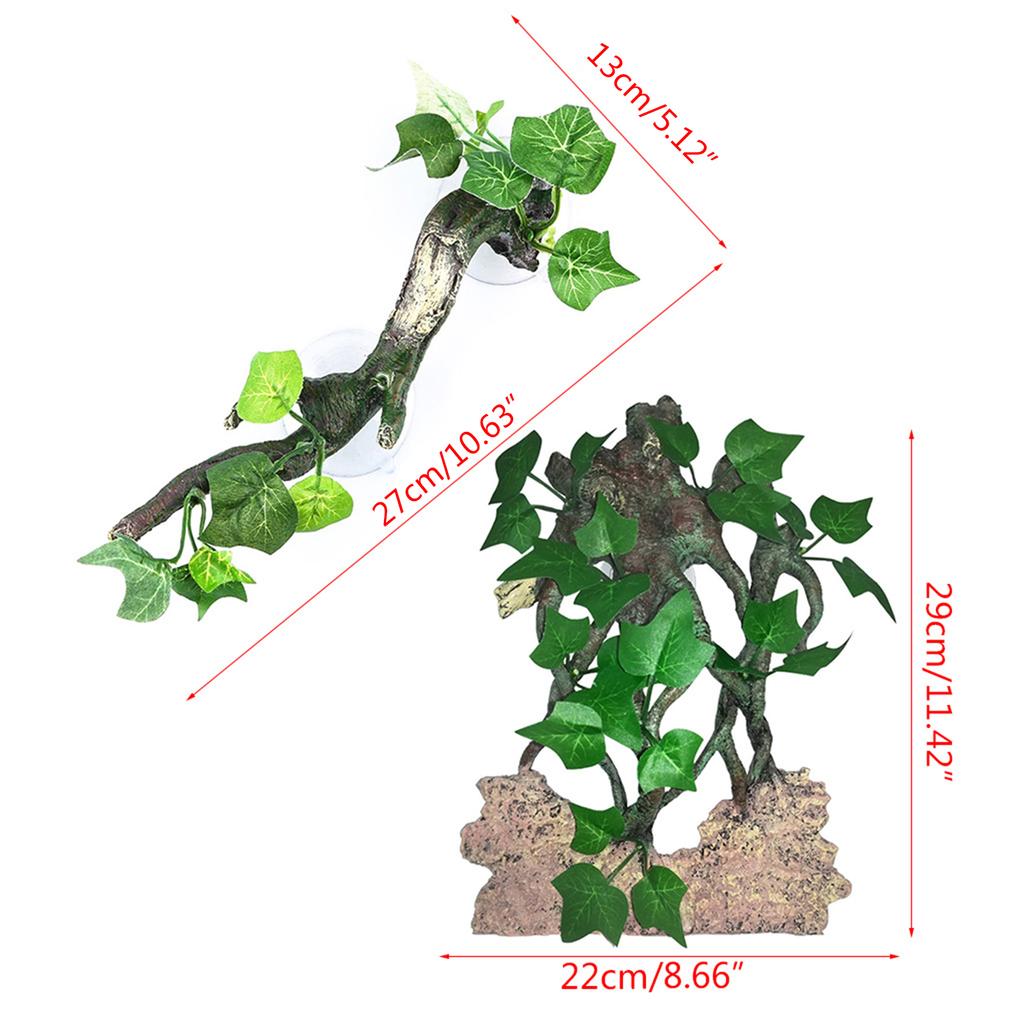 Resin Reptile Plants Lifelike Terrarium Plant for Tank Decor Naural Appearance