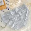 Female Summer Thin Model Contracted Ice Silk Pure Color Sweet Bowknot In Waist Breathable Triangle Briefs