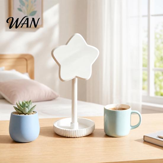 Girly Desktop Accessory Organizer Cute Star Headphone Stand with Storage Tray, 3D Printed PLA Headset Hanger & Desk Multifunctional Organizer, Macaron