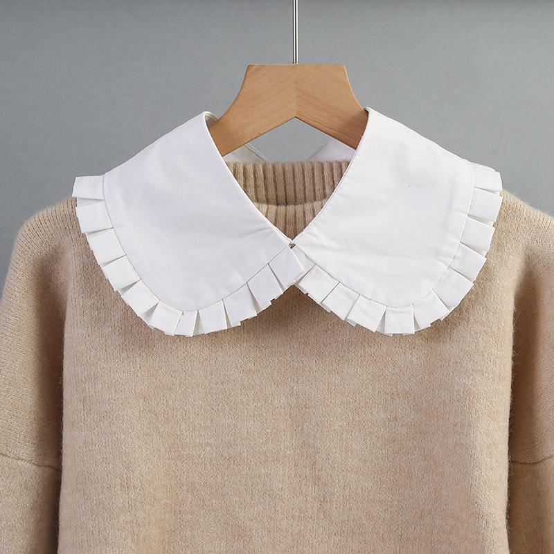 White Black Shirt Detachable Collar for Women Sweater Top Fake Collar Shawl Shoulder Wrap Lapel False Collars Woman Tie