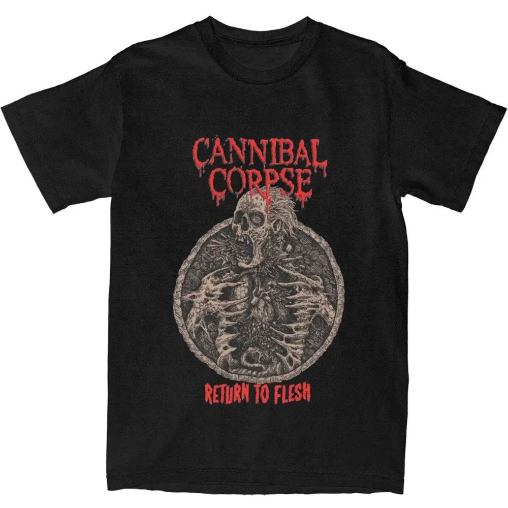 Herr Dam Cannibal Corpse Return To Flesh T-shirt Kläder Death Metal Band Bomull T-shirt Kläder Vintage T-shirt Vuxen