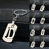 2022 DIY A-Z Letters Key Chain For Name Silver Color Steel Keychain Women Men Car Key Ring Simple Key Holder Party Gift