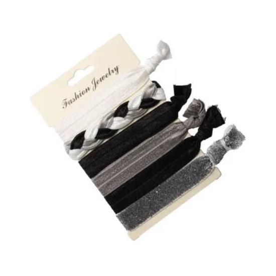 6PCS/pack Hair Tie Ponytail Holders Twist Yoga Ribbon Elastic Bands Hair Accessories Bracelet Elastic Metal Color Hair Bands