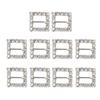 10pcs 14mm Square Shape Alloy Rhinestone Crystal Buckle Ribbon Slider for Wedding Party Invitation