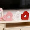 3 Pcs Day Romantic Heart Shape Sign Wooden Heart Centerpiece Valentine's for Table Fireplace Party Decor
