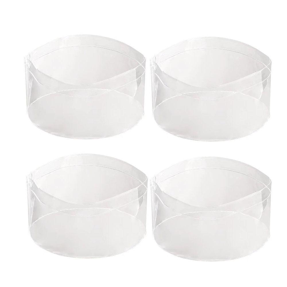 4Pcs PVC Transparent Ice Bucket Clear Washing Up Bowl Outdoor Folding Water Basins Picnic