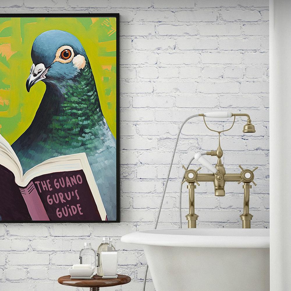 Lustiger Badezimmer Altered Art Druck Eklektische Wandbilder Toiletten Humor Schild Poster Streich Geschenk Freches Wäschedekor Leinwandbild