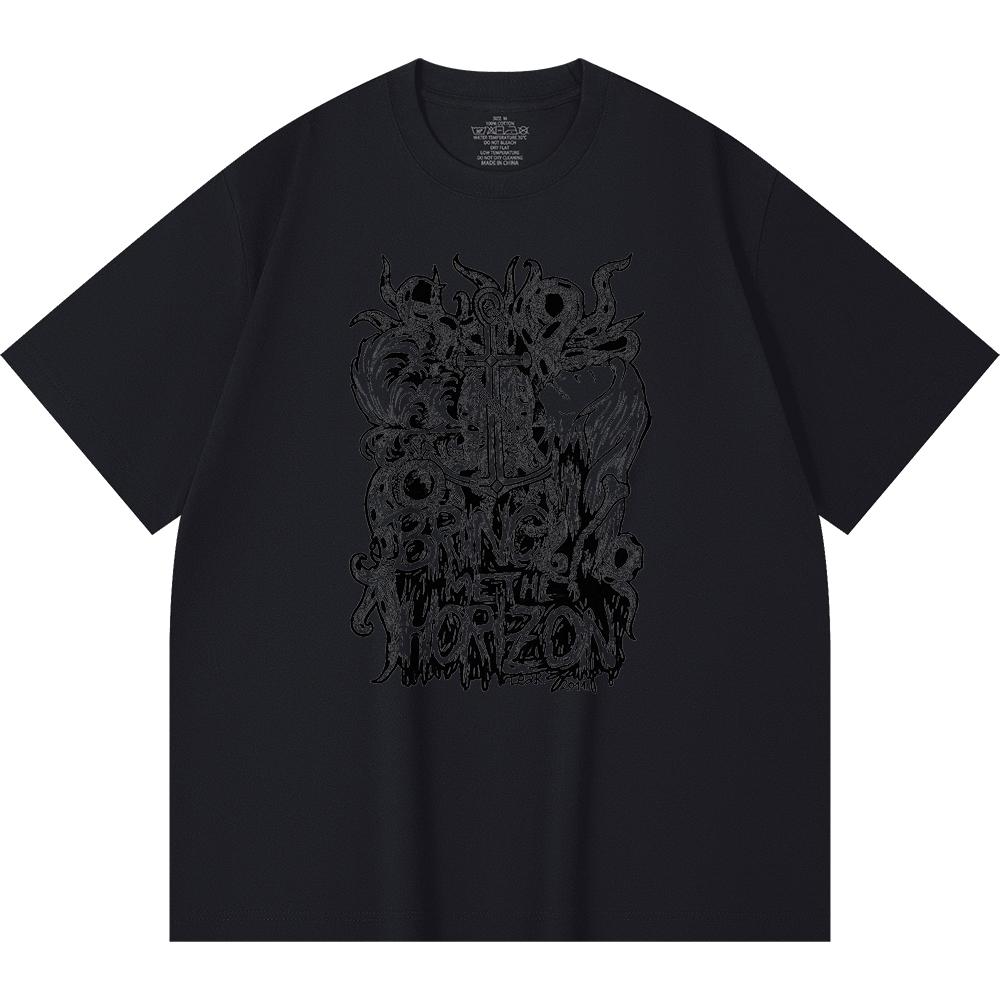 230 Gsm 100% Cotton Heavy Metal T-Shirt Rock Band Popular Music Print Unisex Heavy Cotton T Shirt